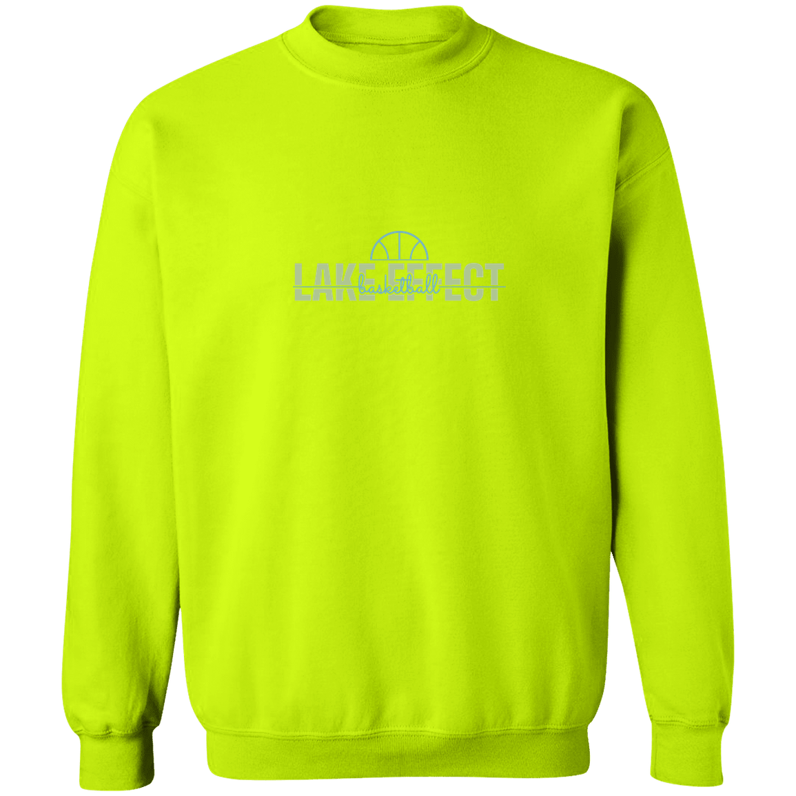 lake-effect-legends-dome-script-gildan-crewneck-pullover-sweatshirt — Safety Green — Front — source sha256 9063e6ce899ec71008484027e89c848f8a169a69727b7655ed1204be25f305a5 — Color position 8