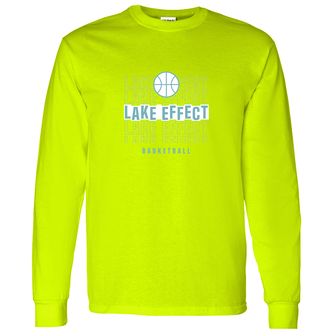 lake-effect-legends-echo-highlight-gildan-ls-t-shirt-5-3-oz — Safety Green — Front — source sha256 ee913f73ce92b4fdf159abbb80199d82e1962d9a5622ac672db1ba7947e68c04 — Color position 7