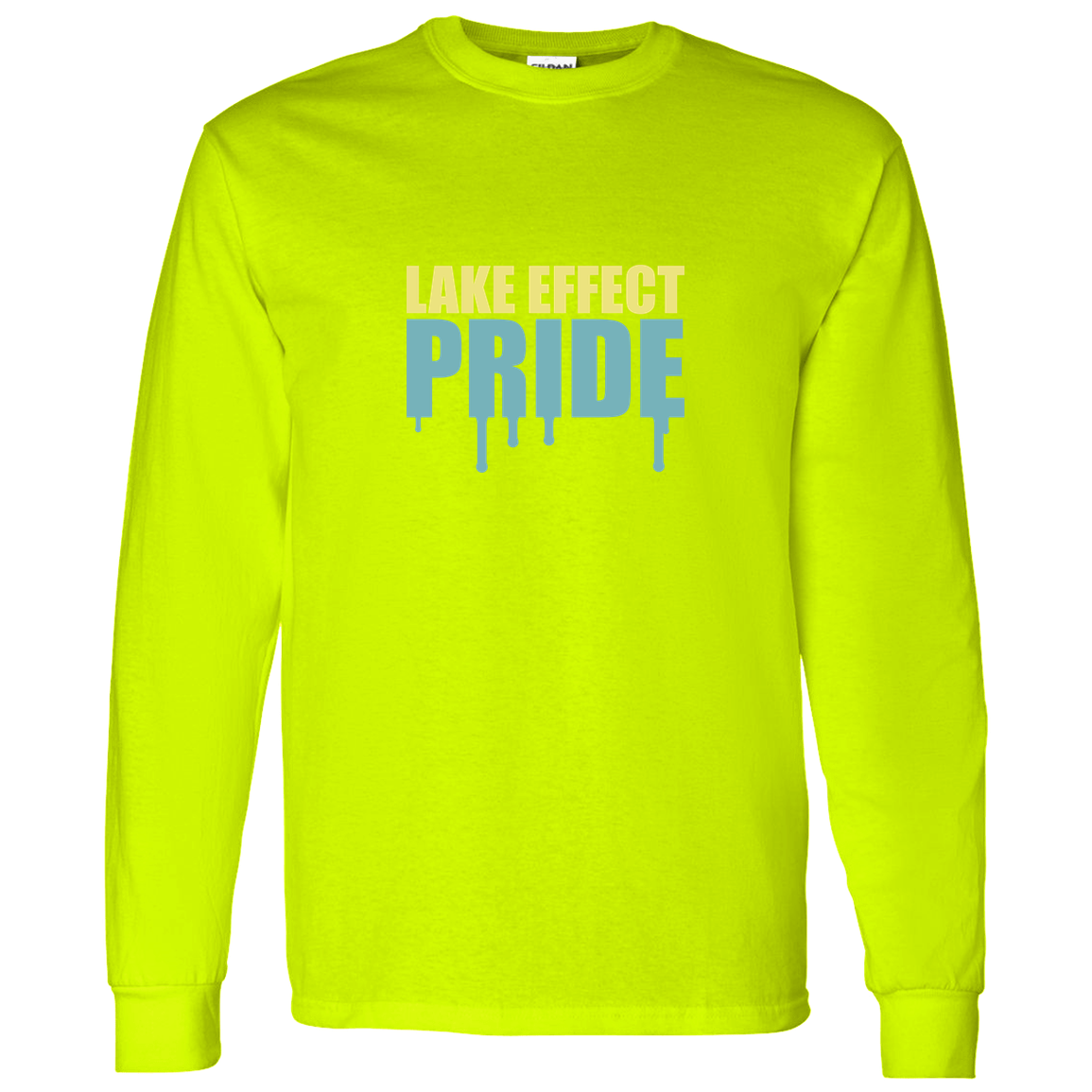 lake-effect-legends-pride-drip-gildan-ls-t-shirt-5-3-oz — Safety Green — Front — source sha256 8d64915543d9d2c105d98fd0464af3756815e92ff19fd58055116e359234e43d — Color position 7