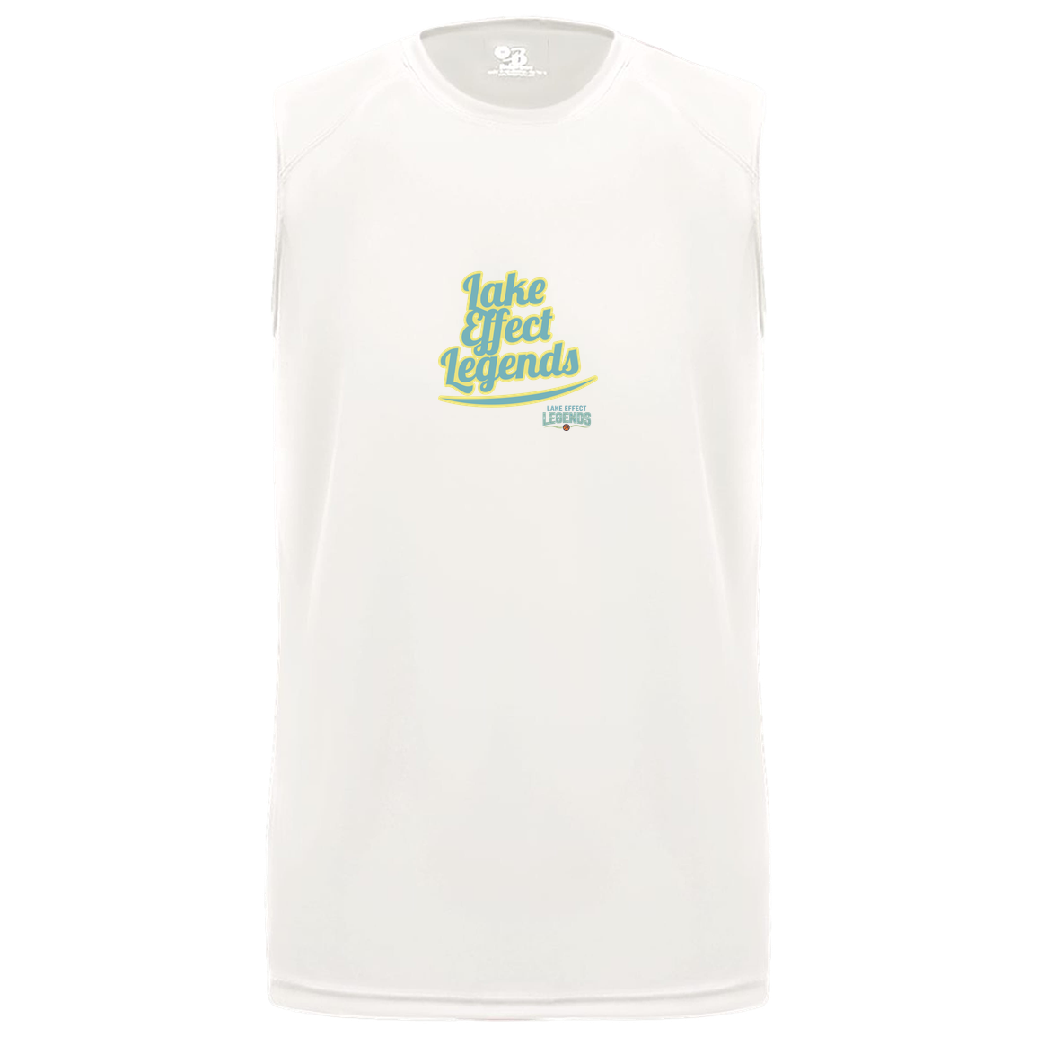 lake-effect-legends-retro-script-badger-b-core-sleeveless-performance-tee — White — Front — source sha256 1701ae27192f317015996c27be1058e6771c48b91d21b720fd2f4c23aaeaf9d5 — Color position 4