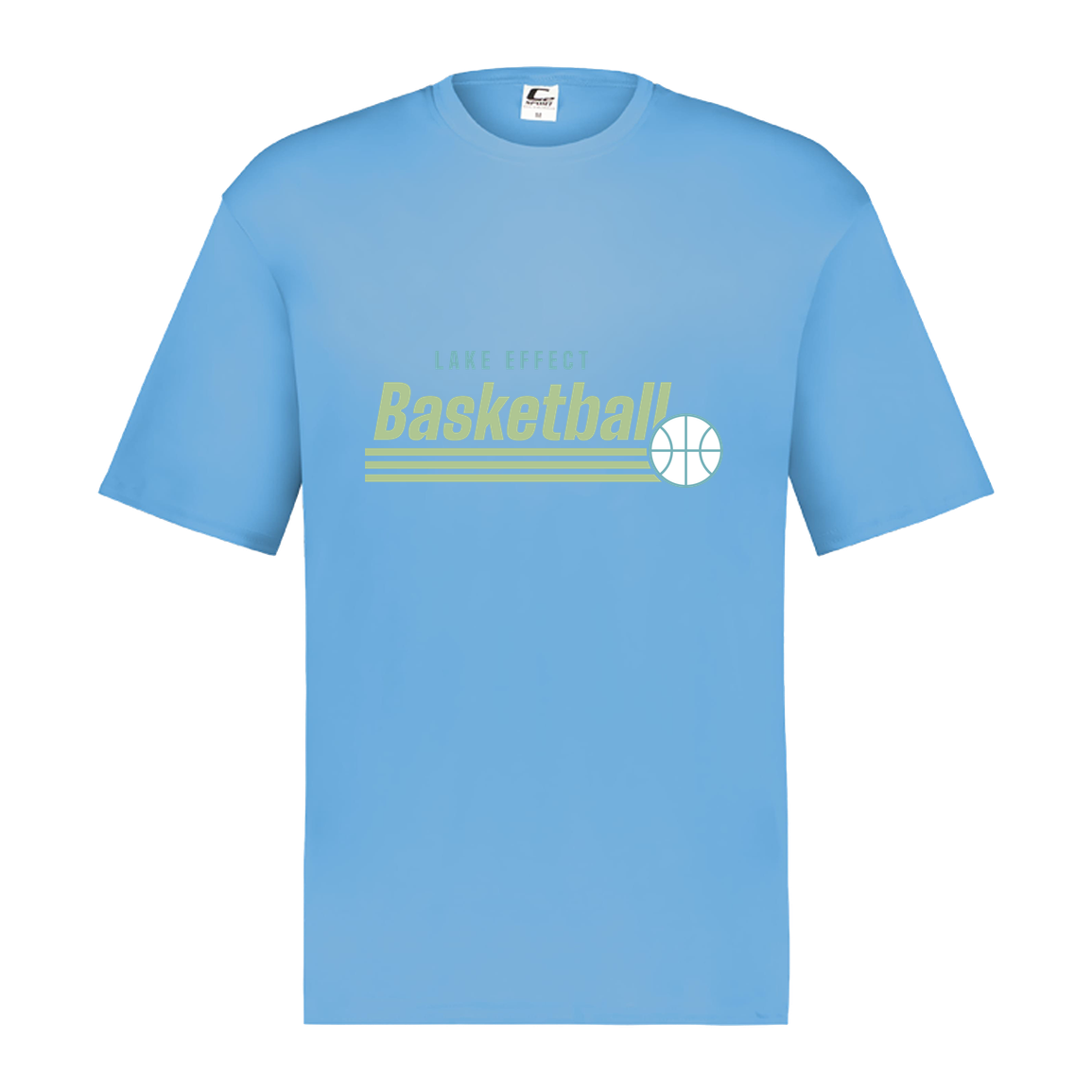 lake-effect-legends-retro-stripes-c2-mens-performance-short-sleeve-tee — Columbia Blue — Front — source sha256 65c92e51a7387140a5a044c2f6bd8752c19db5a6882243c78e0de23459f32189 — Color position 5