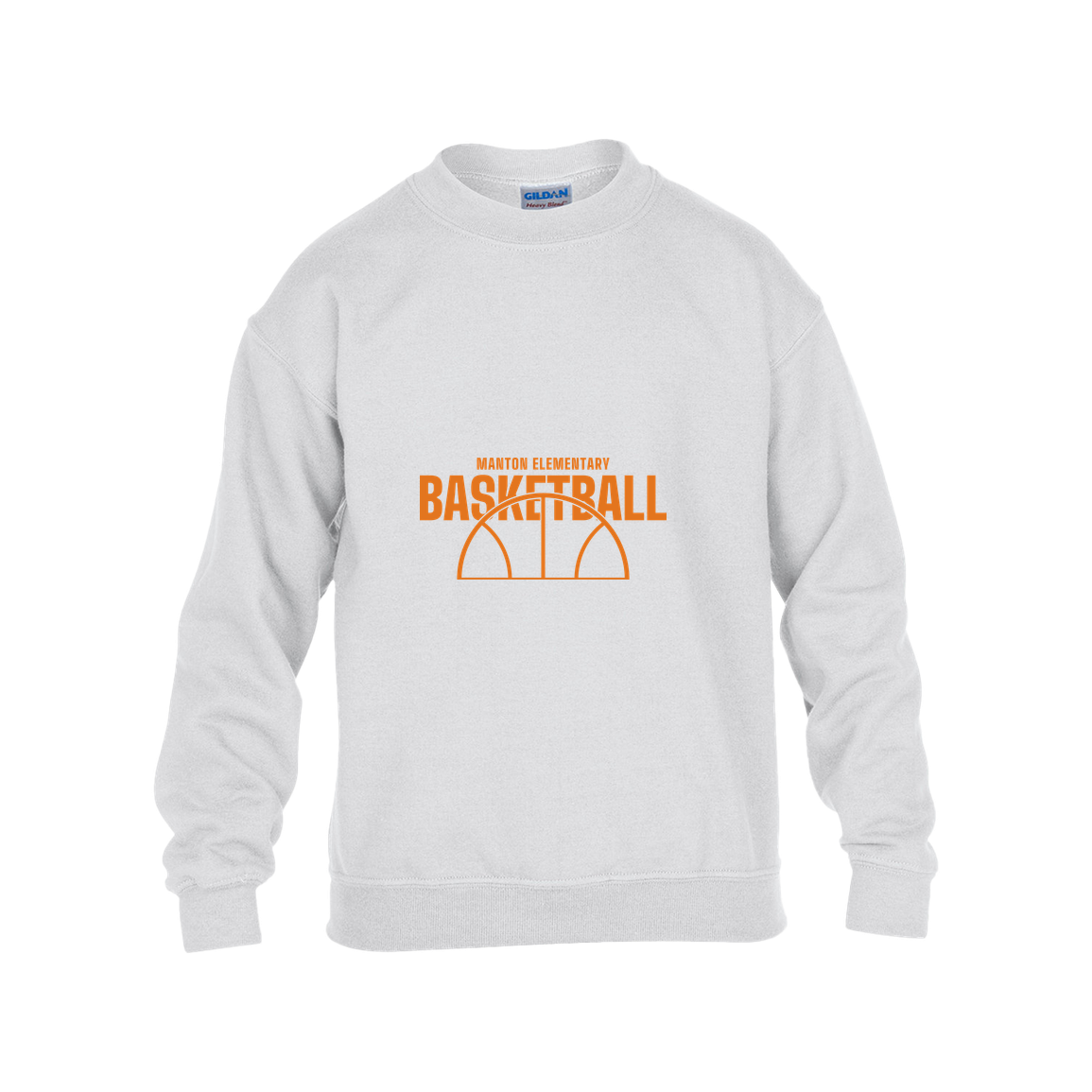 manton-hoop-horizon-gildan-kids-heavy-blend-fleece-crew — White — Front — source sha256 9b587f956362e830e91c6919652a0c4e488d19e5e73dd9174bf61f428005f091 — Color position 4