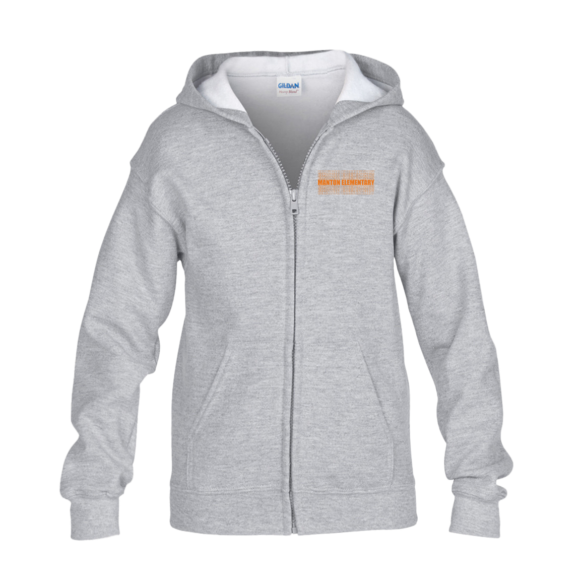 manton-stacked-echo-gildan-kids-heavy-blend-full-zip-hoodie — Grey — Front — source sha256 f7bf1e219b7c1eb9441ff6de3585a9f8dcf7163c07f4c6e4227d5d99b5bfb991 — Color position 2