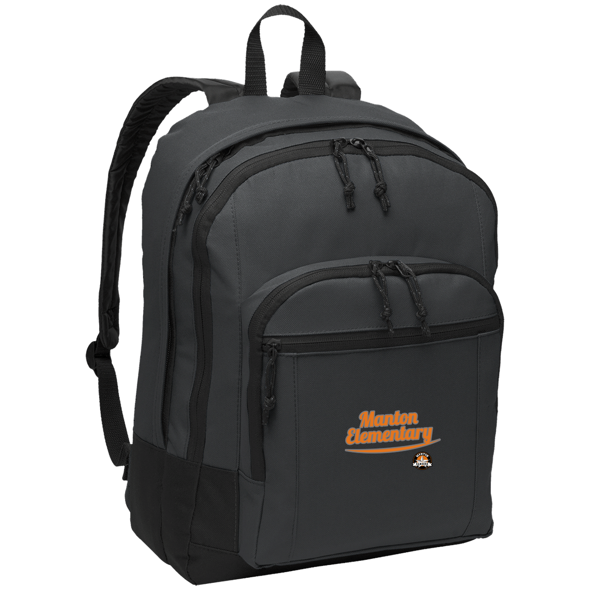 manton-vintage-script-port-authority-basic-backpack — Dark Charcoal — Front — source sha256 d0e8308f64d7bbcb1e8b1caab25f134e8c7a6f43d8a1665a40fe9f448da1e1fe — Color position 2
