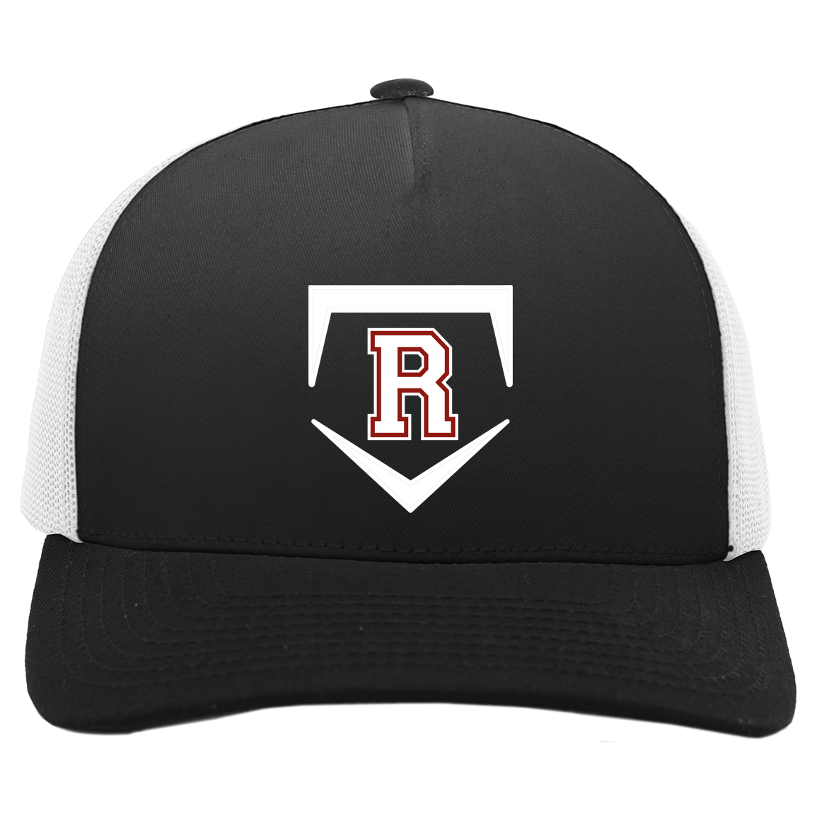 rally-softball-rally-base-original-white-pacific-headwear-5-panel-trucker-snapback-cap — Black/White — Front — source sha256 b84fc9de762ce31f4ad78c1e9a0f4453639253fb7fbc93519ec84261e13ae5a7 — Color position 3