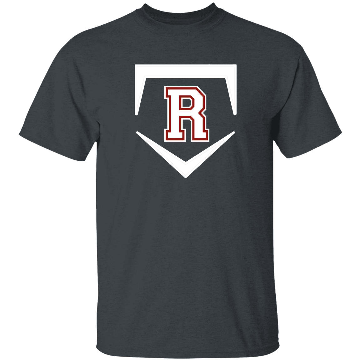 rally-softball-rally-base-original-white-gildan-youth-5-3-oz-100-cotton-t-shirt — Dark Heather — Front — source sha256 da6776c22b44b547ad9352b304f9f4983dfc963bdca11f83fecd769d4bf3367a — Color position 2
