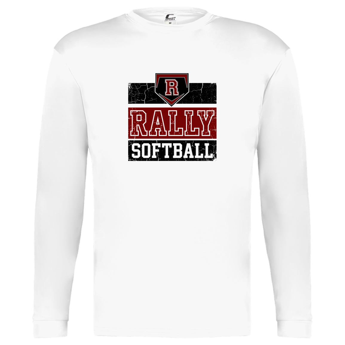 rally-softball-rally-base-softball-blocks-c2-kids-performance-long-sleeve-tee — White — Front — source sha256 8118c6ecd0cababf5fbccf4d5e7d718c29ed24b15e0a4744fca1373536445bac — Color position 2