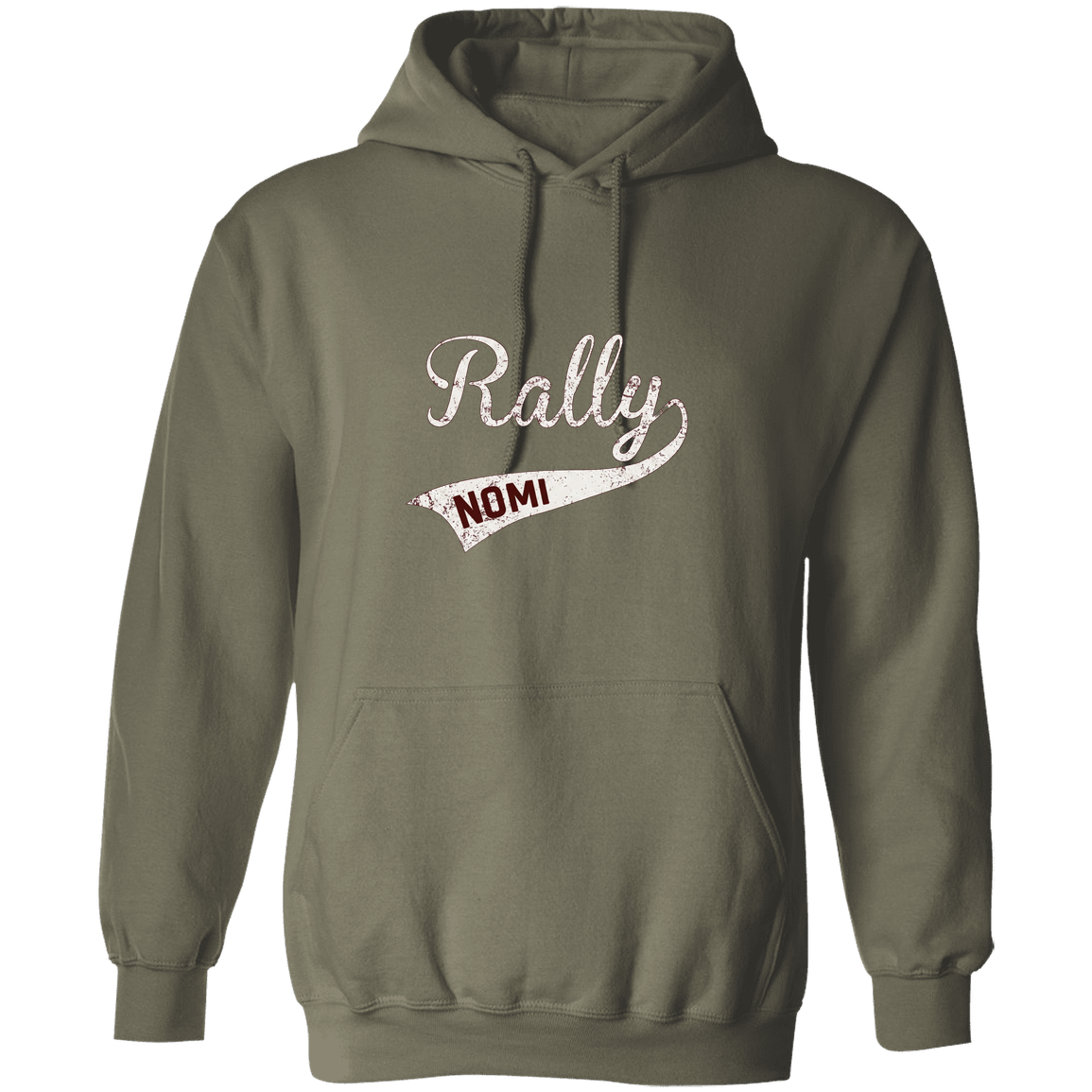 rally-softball-rally-original-white-gildan-pullover-hoodie — Military Green — Front — source sha256 1ae97d7cc5bf88f7d1b40bef89fc5b4a1ece1fb94db9689230b618594cbb4b01 — Color position 3