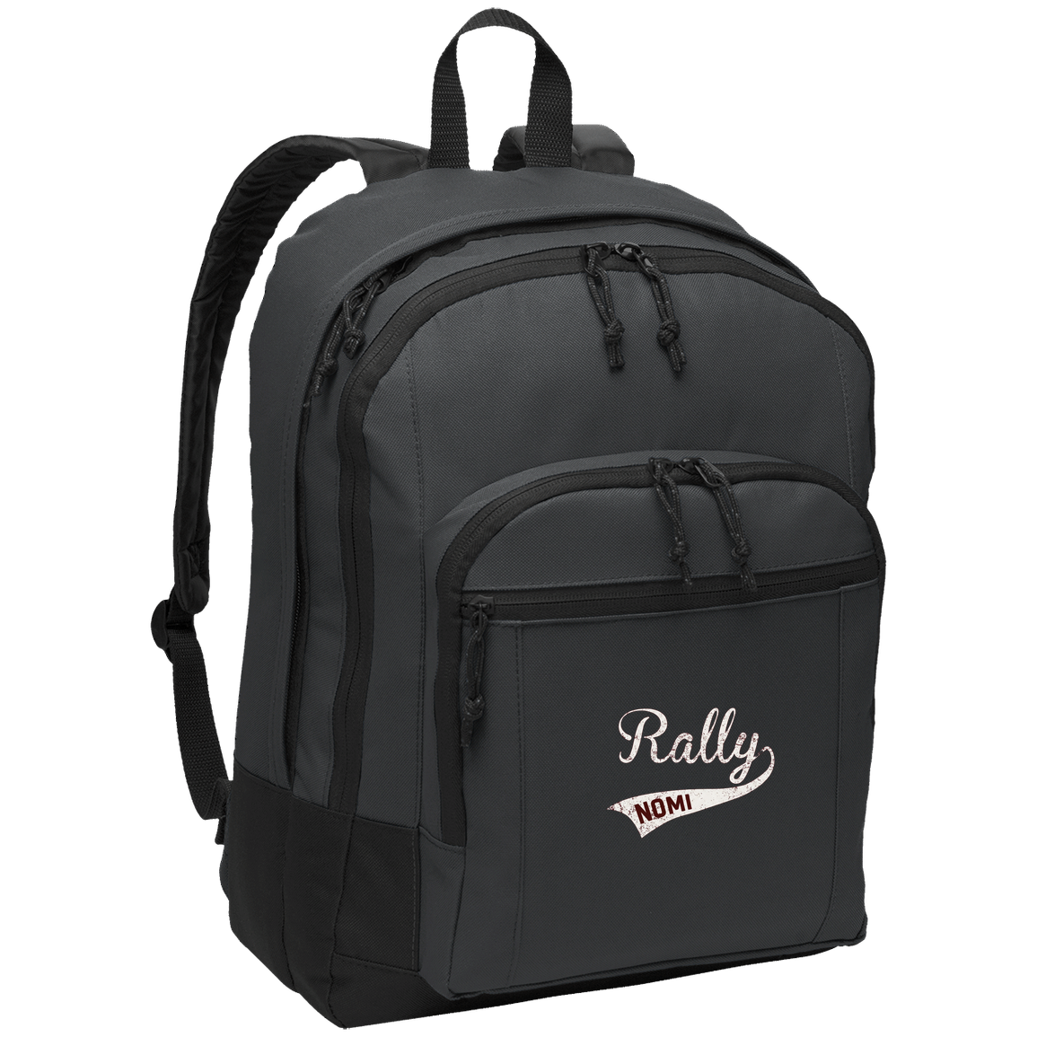 rally-softball-rally-original-white-port-authority-basic-backpack — Dark Charcoal — Front — source sha256 46bb34c5cf9a85f03b543bb2eb99fb1ade6cf9a969420c2b56415e12c47f90df — Color position 2