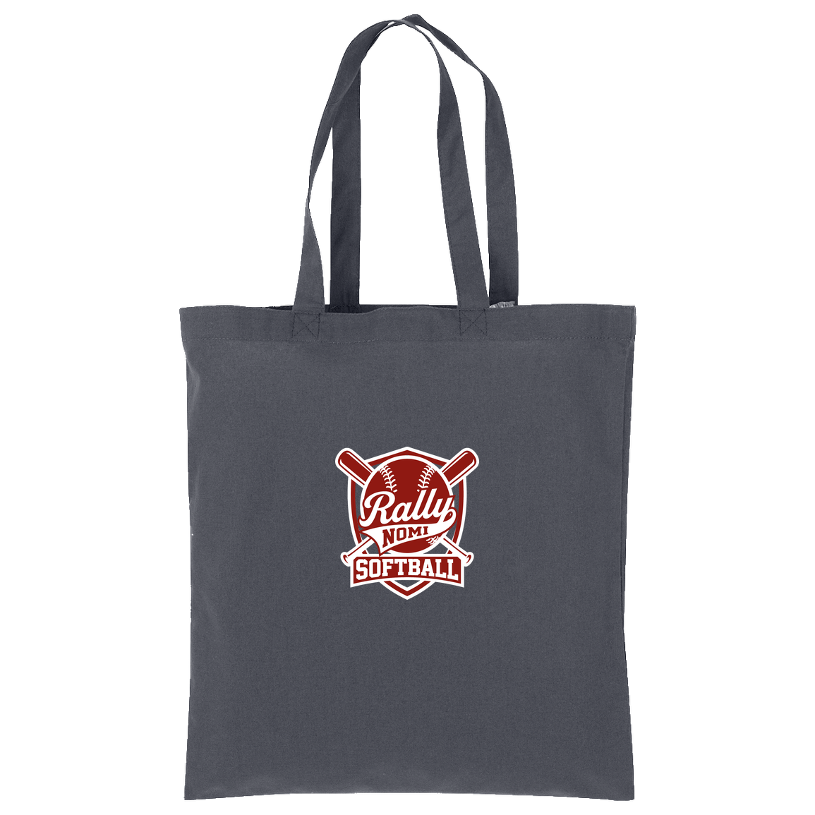 rally-softball-rally-shield-white-port-authority-core-cotton-tote — Storm Grey — Front — source sha256 c43a388943a9a4d4717d1ce7c3527a94a5aa92fff5ea130eaeb7d47592d6750c — Color position 1