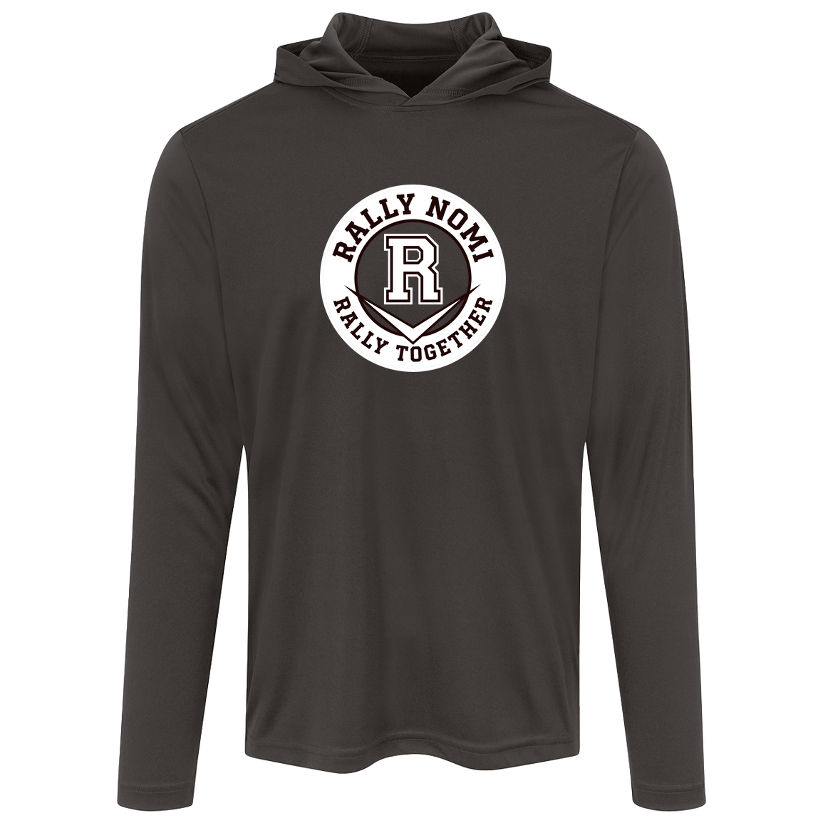 rally-softball-rally-together-circle-white-sport-tek-mens-competitor-hooded-tee — Iron Grey — Front — source sha256 1ef1e3028083d20e7f76edb11bfcb086a905254ced96e923f6e2b12c5c9d464a — Color position 2