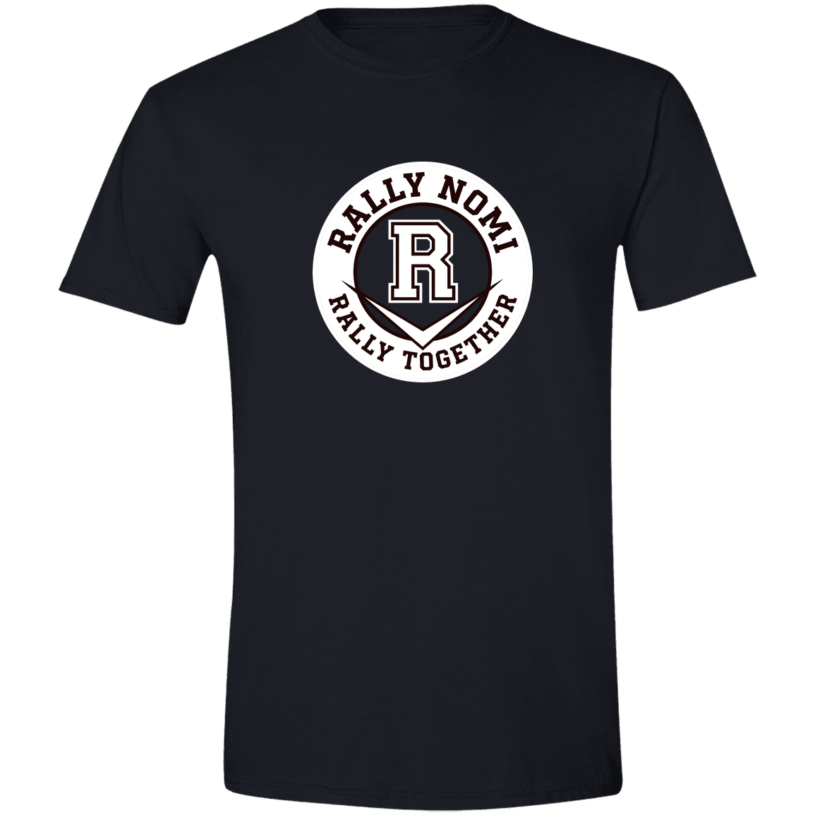 rally-softball-rally-together-circle-white-gildan-mens-softstyle-tee — Black — Front — source sha256 2f41a9d0067b4c81b64ec1d2d096329ed80516b550c5e7ca4e084ea9c49854e6 — Color position 2
