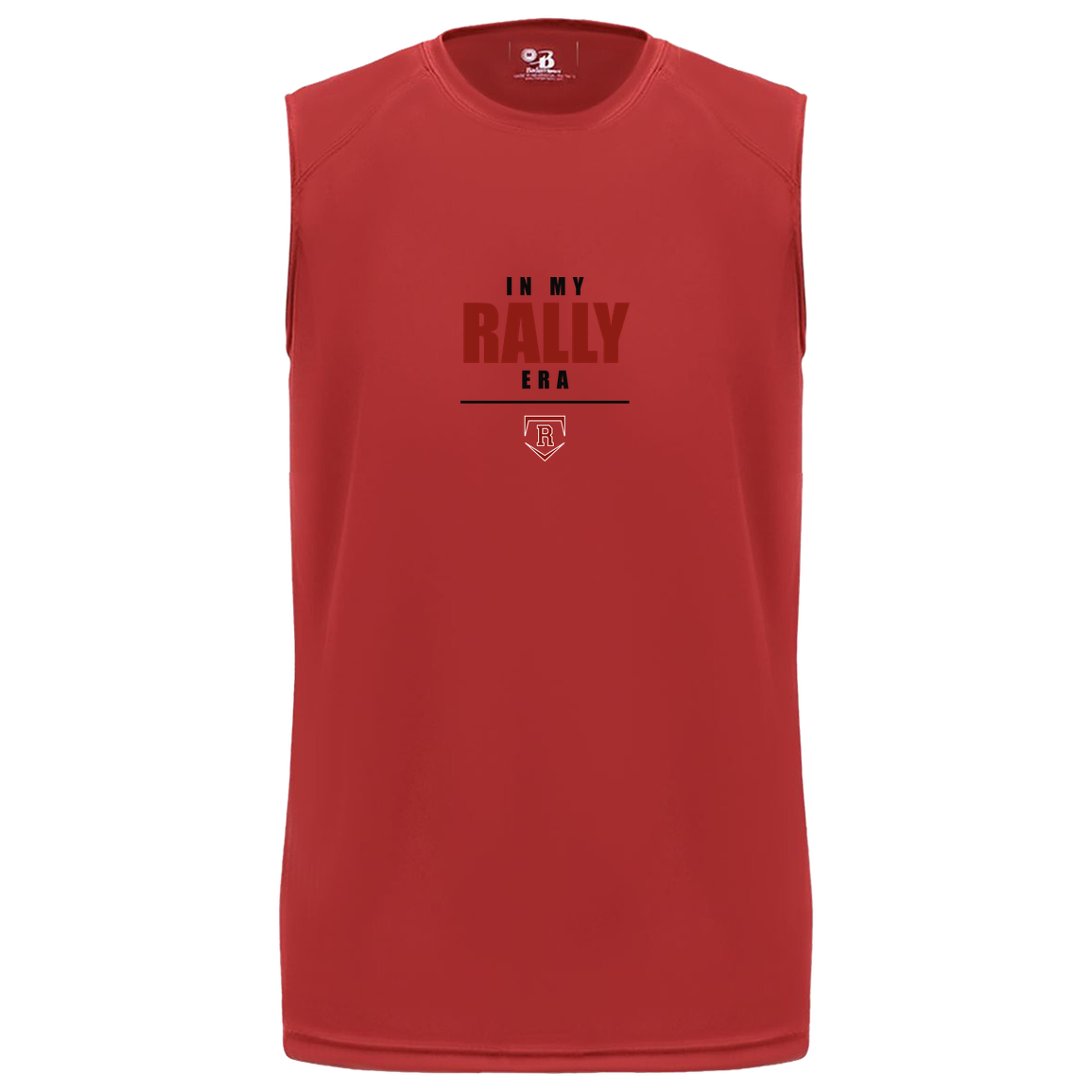 rally-stx-era-stack-badger-b-core-sleeveless-performance-tee — Red — Front — source sha256 7f29a967fb70a40299e86a46095d15d1306b07ec21d188c38825ecb9de7c8e7c — Color position 5