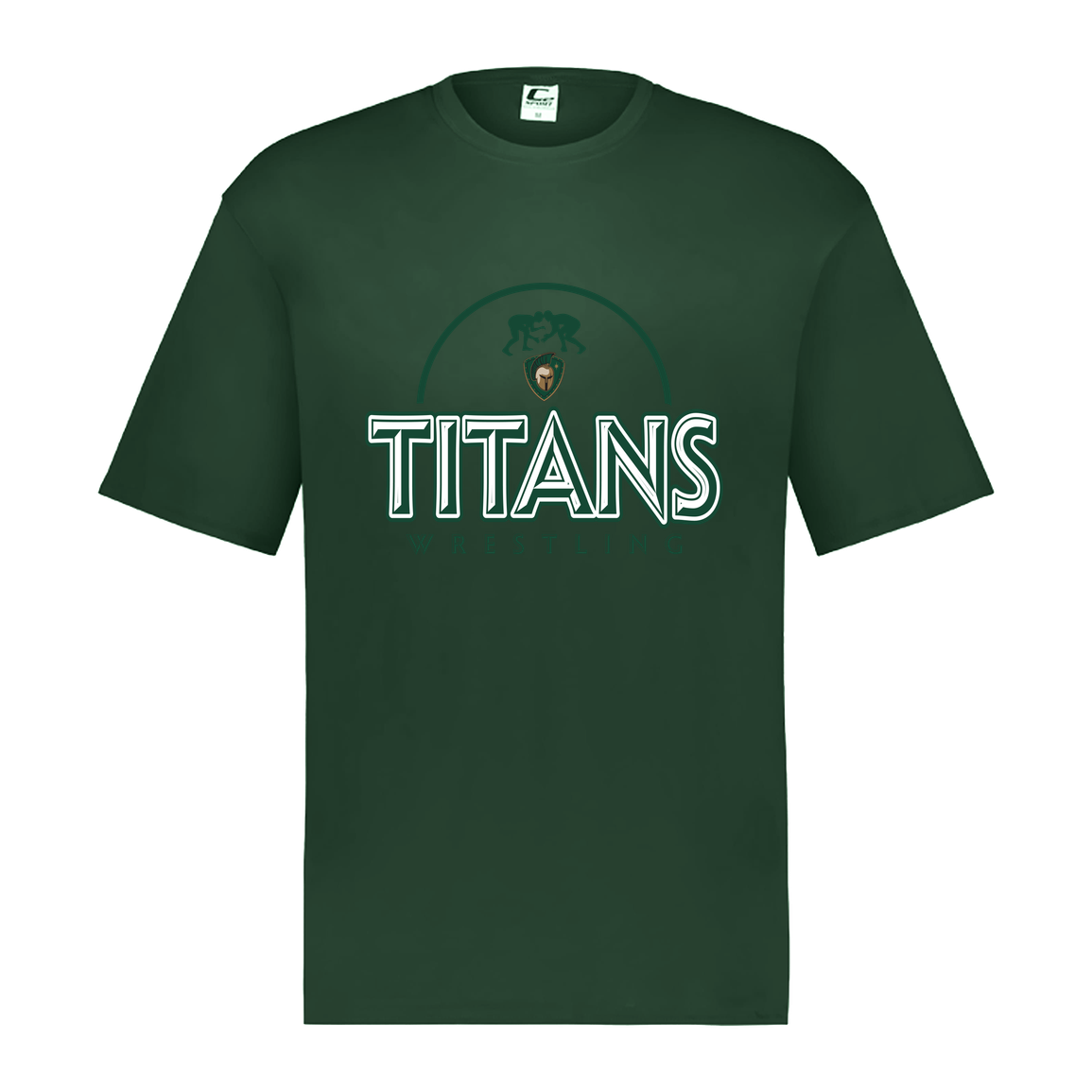 tc-titans-ball-dome-2-c2-mens-performance-short-sleeve-tee — Dark Green — Front — source sha256 e02ad775189f9776c9f8c7451543a8bdaede058841273507261691d3eb06f943 — Color position 5