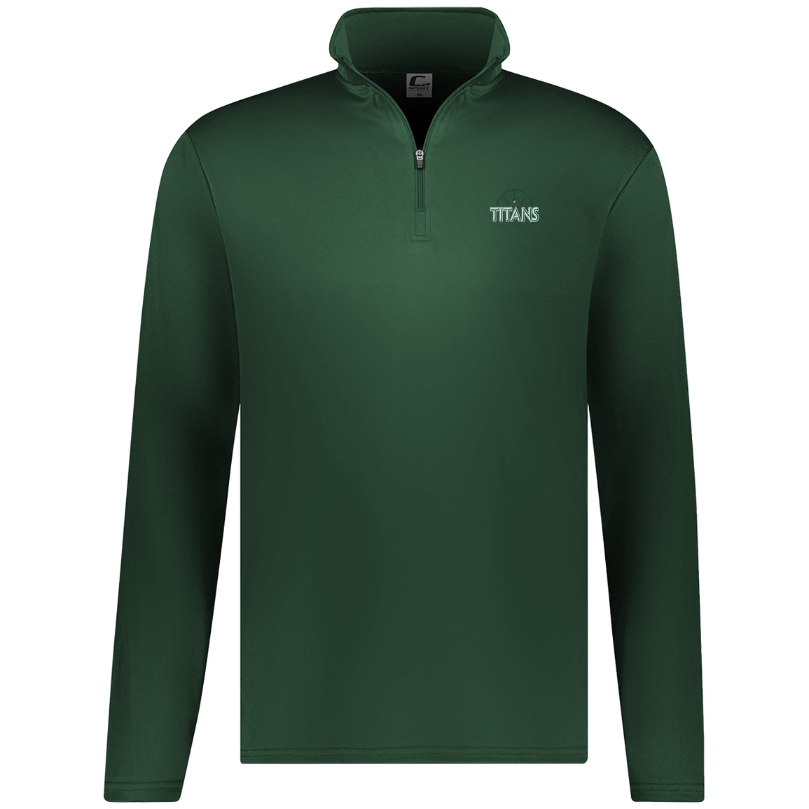 tc-titans-ball-dome-c2-mens-1-4-zip-pullover — Dark Green — Front — source sha256 6018aefe6863db291efeac16bea6b7dcbed5fb1878a00b73a89135f22030a235 — Color position 5