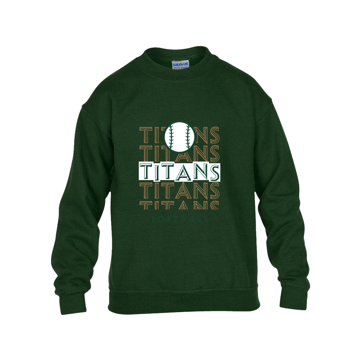 tc-titans-echo-highlight-2-gildan-kids-heavy-blend-fleece-crew — Forest Green — Front — source sha256 e1bc37a89d0dd71e0e8a06a7f25033c752c9584db7fc53743634fea54ecdb985 — Color position 5