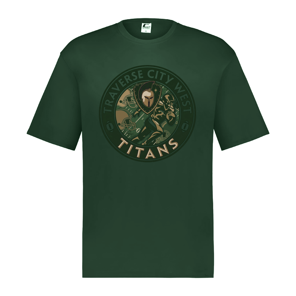 tc-titans-football-breakaway-c2-mens-performance-short-sleeve-tee — Dark Green — Front — source sha256 f6b9d631fb6b6c0837a4d43eb80278c8a839ce724b1afec0e3b852410ba46659 — Color position 5