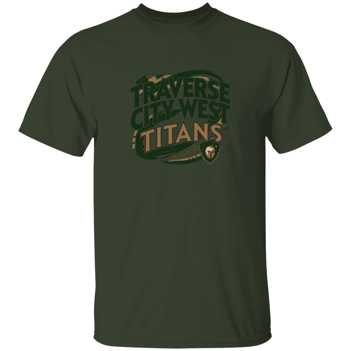 tc-titans-football-graphic-gildan-5-3-oz-t-shirt — Forest — Front — source sha256 7c1c80116235b3387fc7fcff6f9bcf607c0af3cf44d9a72a4c10b50398180117 — Color position 7