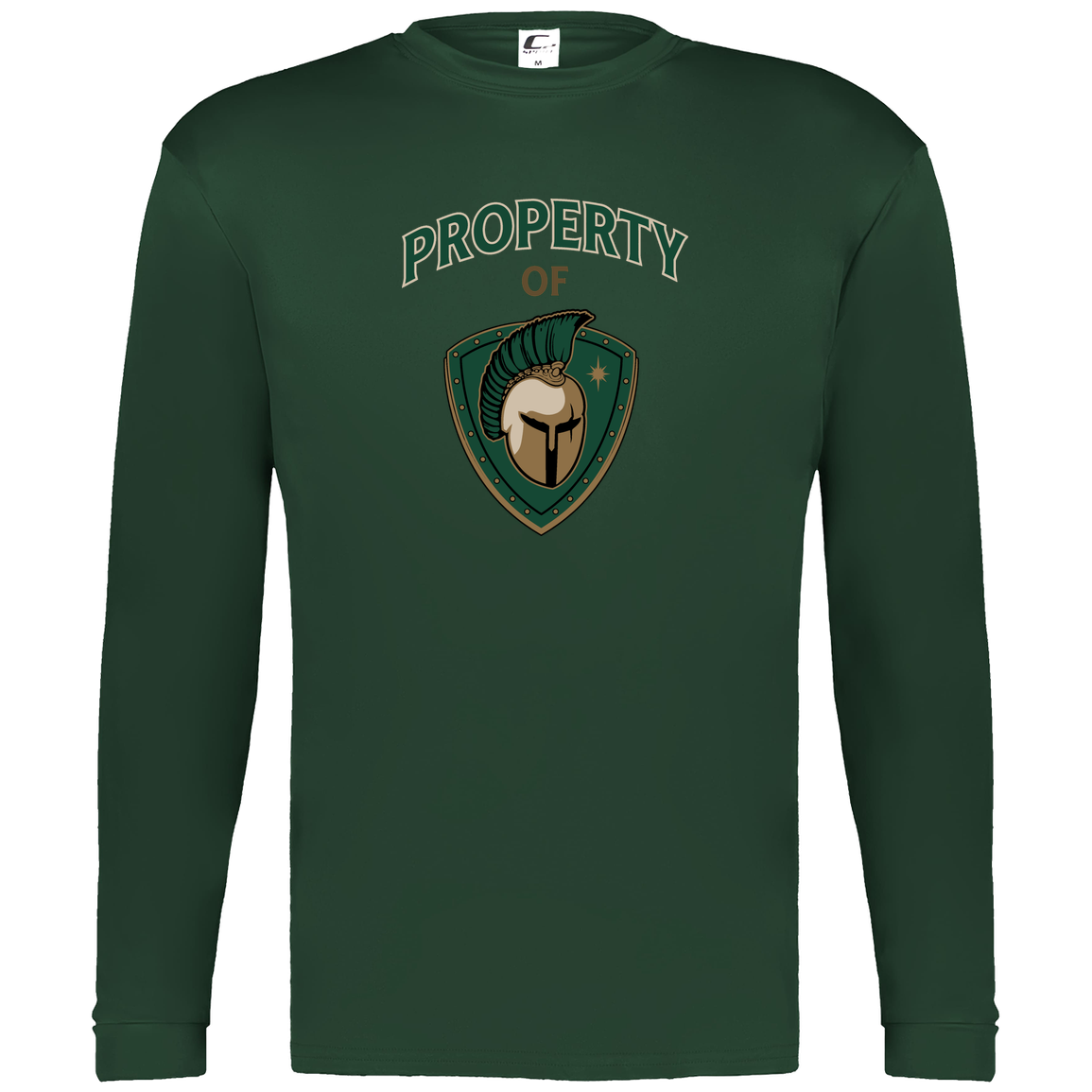 tc-titans-property-of-titans-c2-mens-performance-long-sleeve-tee — Dark Green — Front — source sha256 10df809437a15b9f7e43363c445e5a77016abc6c82231d6701878d46c7166c03 — Color position 5