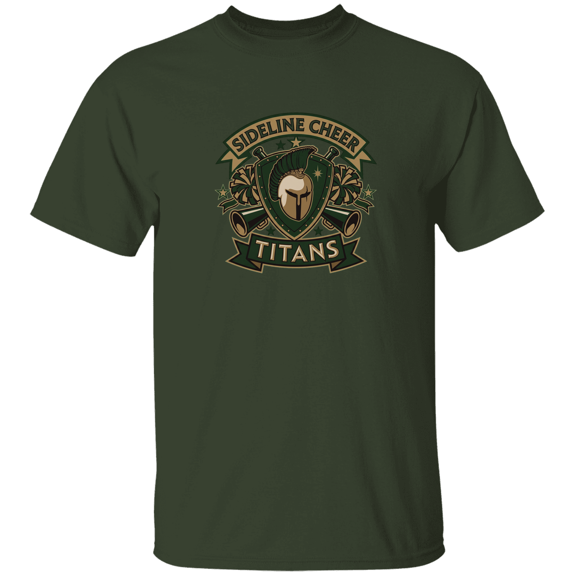 tc-titans-sideline-cheer-insignia-gildan-youth-5-3-oz-100-cotton-t-shirt — Forest — Front — source sha256 b02a666dee8c5b4f929da5fee30c4bee26f11c302afde958e4f4b78c0233eba9 — Color position 6