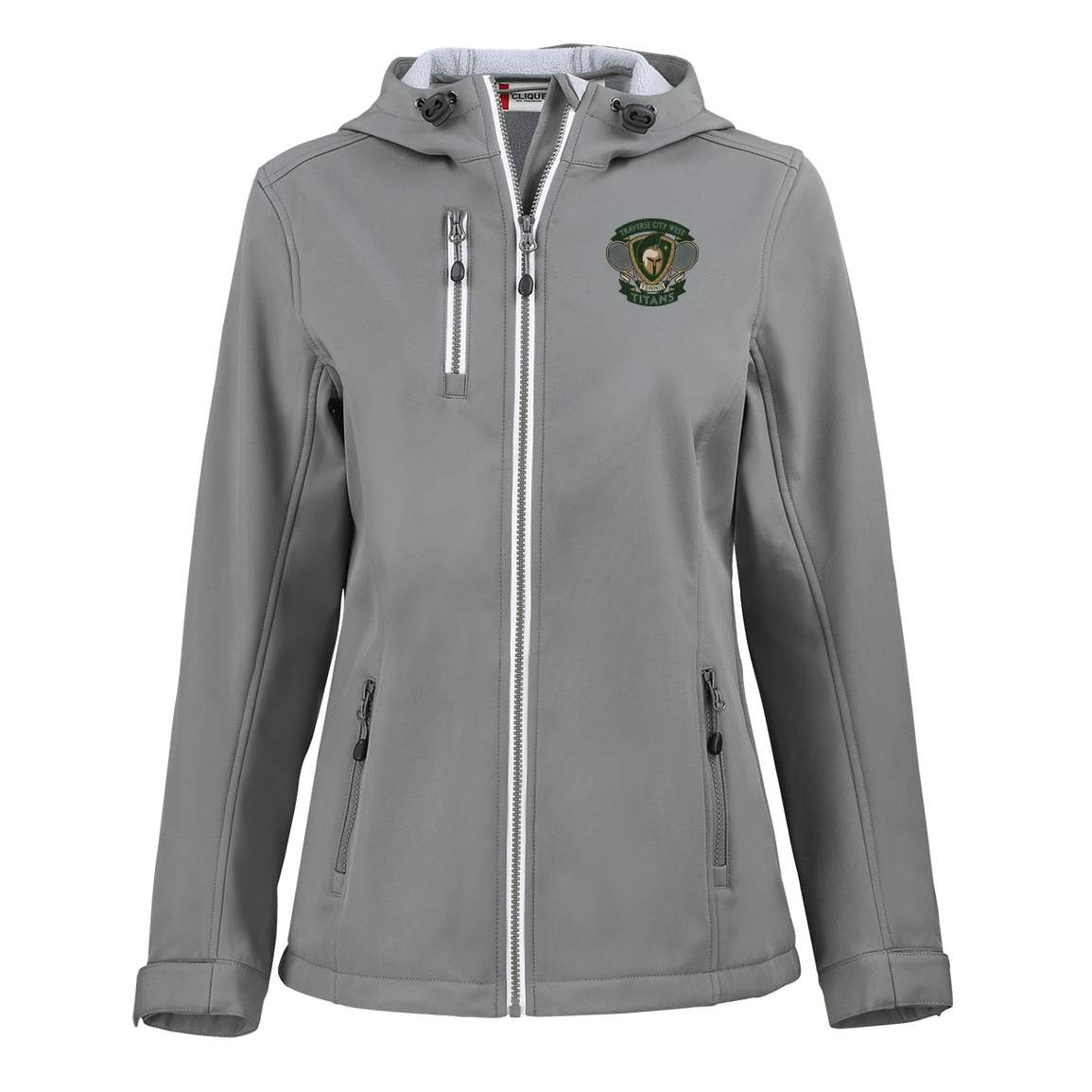 tc-titans-tennis-insignia-clique-womens-eco-stretch-softshell-jacket — Slate — Front — source sha256 e655df3e0e653ff88d8fd3fa01903d8c7710a8e2b9a97ce624bc79f9b12e6f25 — Color position 2