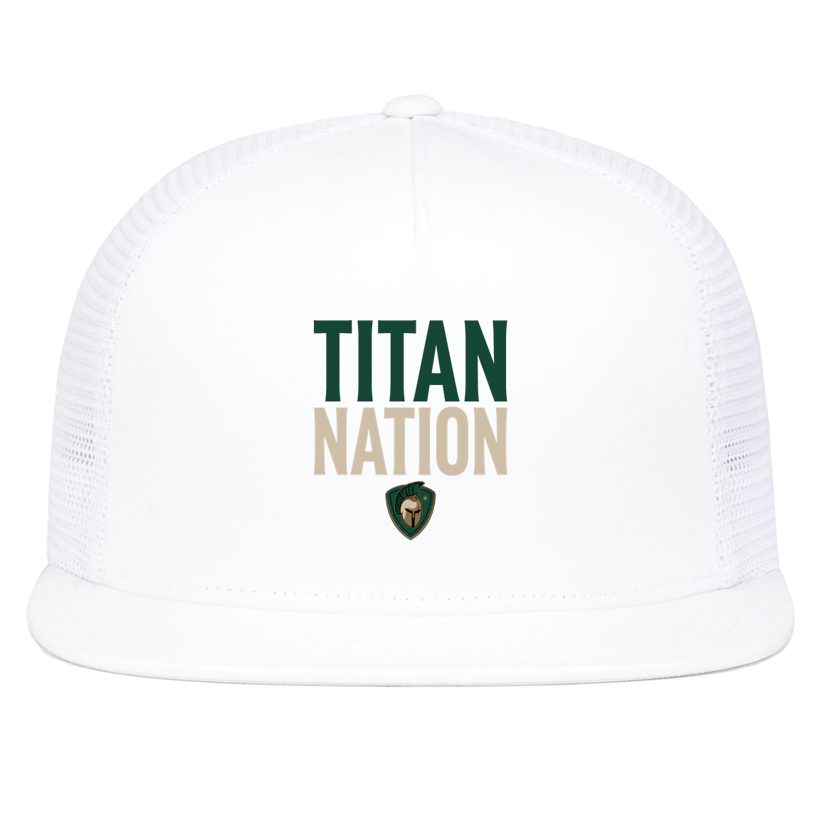 tc-titans-titan-nation-pacific-headwear-d-series-5-panel-trucker-snapback-cap — White — Front — source sha256 af319eb04970170b94a4633215dfe840e25aad5d717d9dbe8850238f8176a8f2 — Color position 5