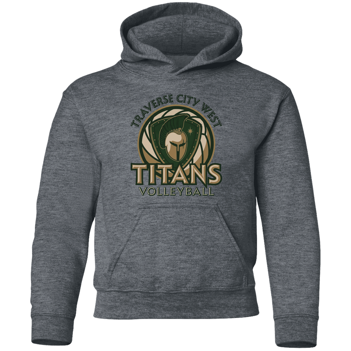 tc-titans-volleyball-bold-mascot-gildan-youth-pullover-hoodie — Dark Heather — Front — restored 2026-09-05 — source sha256 954ed51a53e8b189fb98147fd3ace6ba50dedd56fb9a49b20e7c0470839037ea