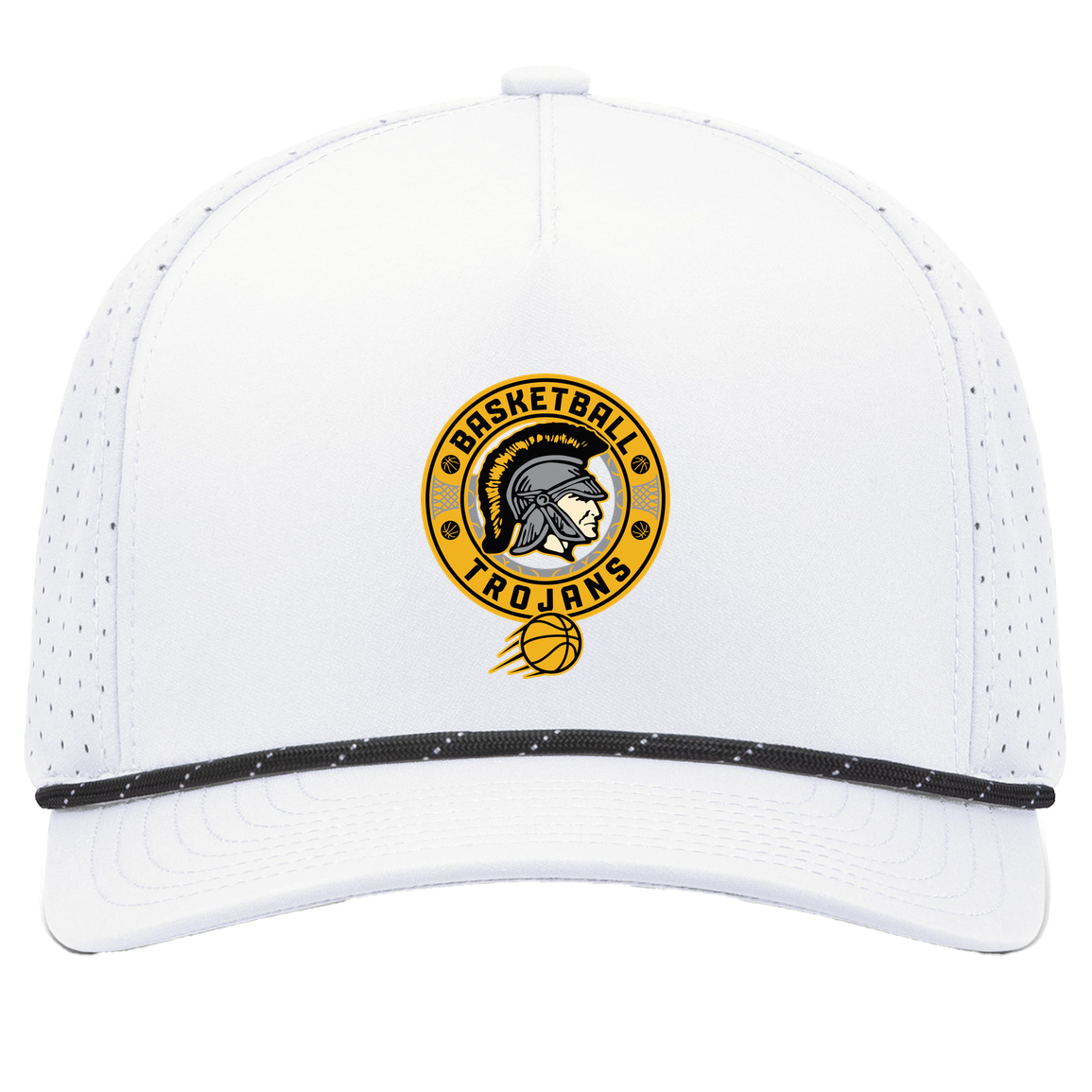tc-trojans-retro-80s-90s-pacific-headwear-weekender-perforated-snapback-cap — White/Black — Front — source sha256 f91015c1c02cc4764d0f45a3a89b63e3c073f001120c32e859ed1e44f745afa4 — Color position 7