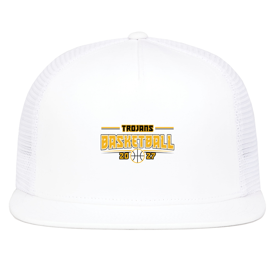 tc-trojans-season-arc-pacific-headwear-d-series-5-panel-trucker-snapback-cap — White — Front — source sha256 1b83164fc70e4610f8770389000bb52e14fc3db793c598e94dd4a4a345413a7c — Color position 5