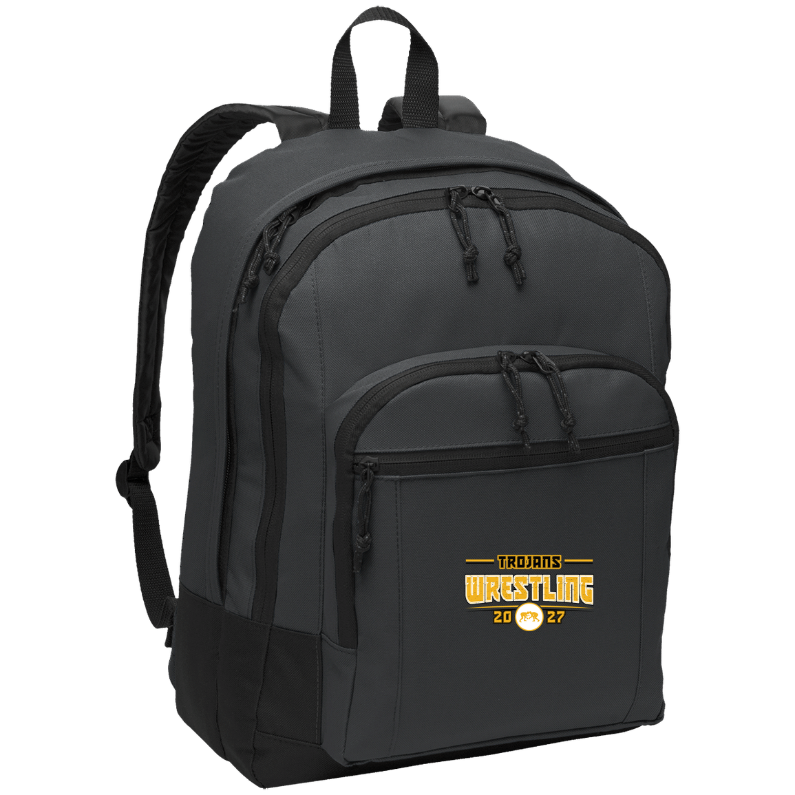 tc-trojans-varsity-takedown-port-authority-basic-backpack — Dark Charcoal — Front — source sha256 712d3ee71d29a1fb4eb91964e6b1070a86a9b48faddffaf8eff7c8627487efe0 — Color position 2