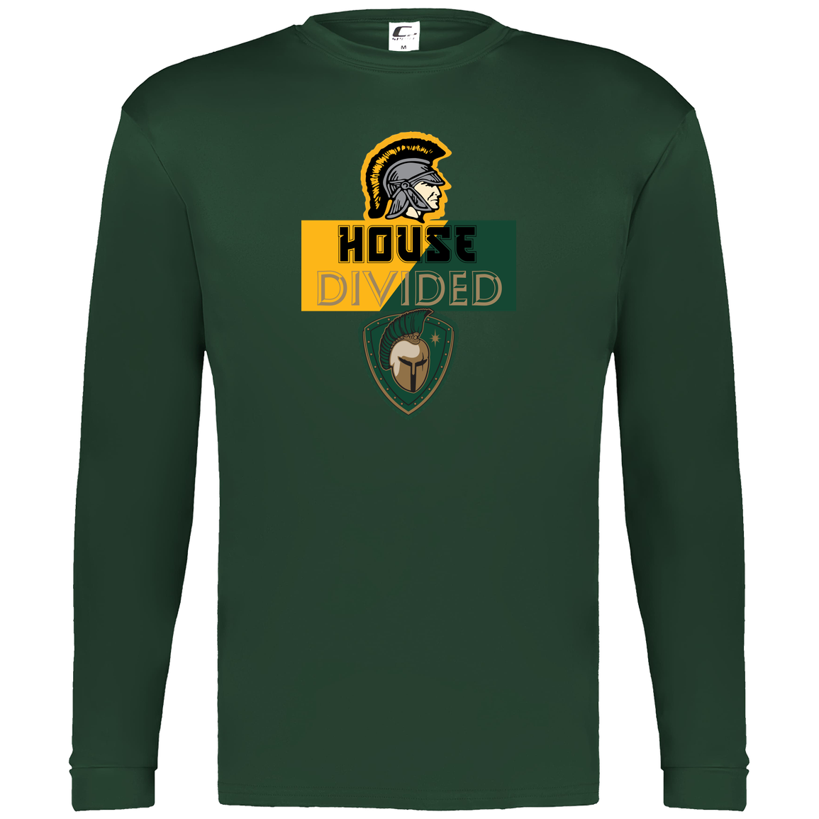 tc-united-house-divided-c2-mens-performance-long-sleeve-tee — Dark Green — Front — source sha256 29d3d24d4237f096e9a6cc7212e00fc7153e89b27127d47e674782d6ed702825 — Color position 5