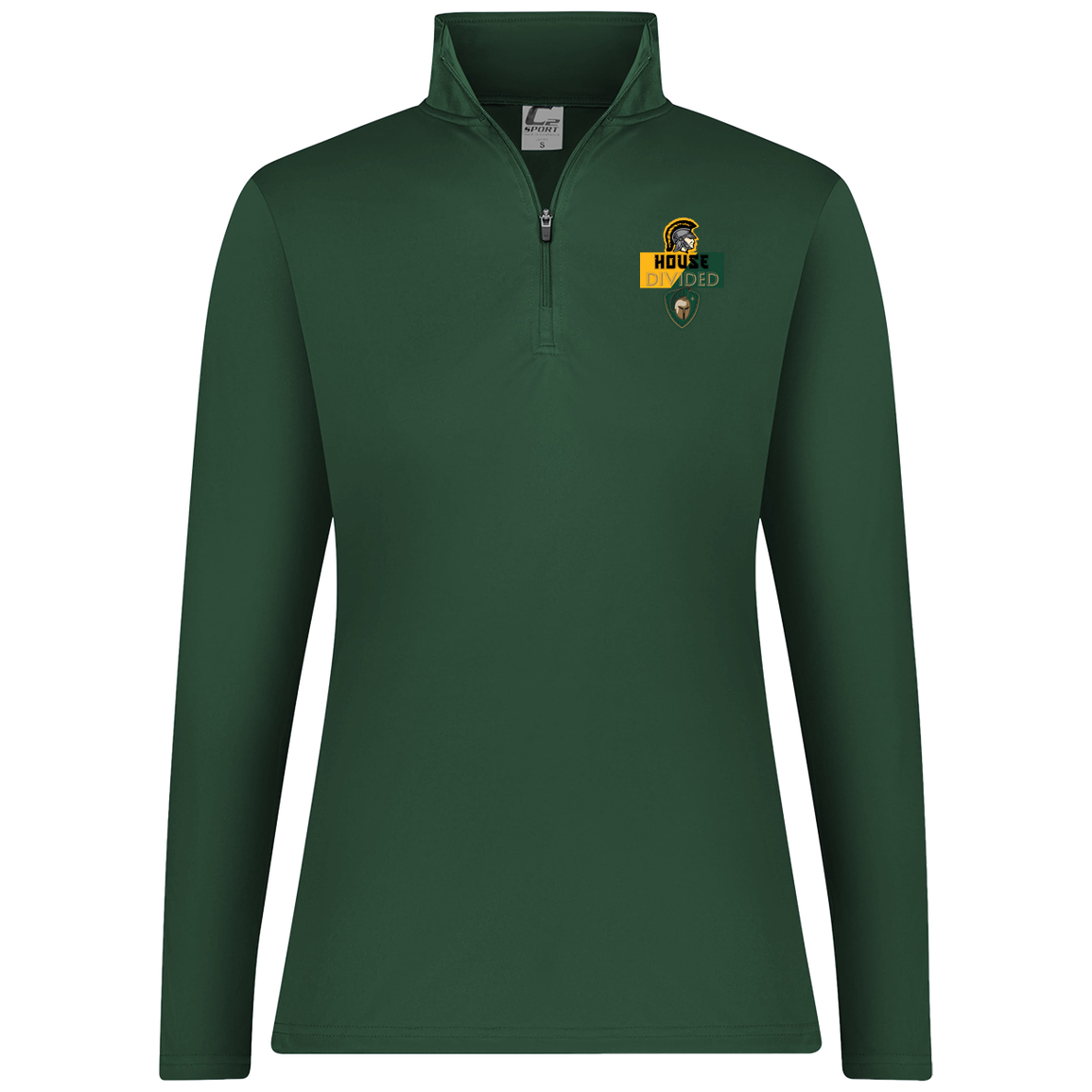 tc-united-house-divided-c2-womens-1-4-zip-pullover — Dark Green — Front — source sha256 c610434ed5e88fe9c7dbde52c0975d40a44d47557bb7add2fc46a1321752f04a — Color position 5
