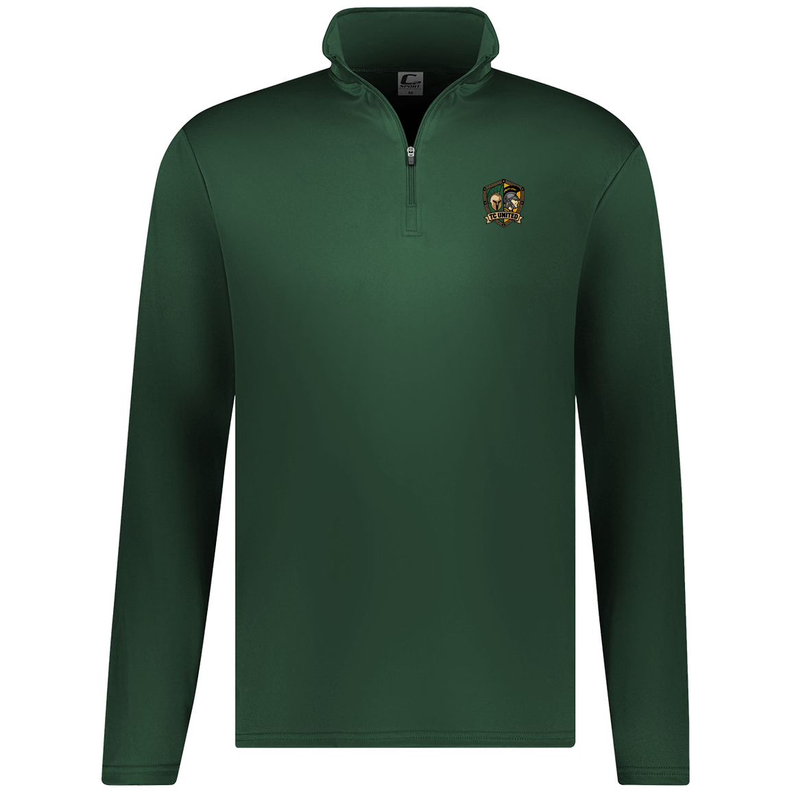 tc-united-united-crest-c2-mens-1-4-zip-pullover — Dark Green — Front — source sha256 ed5657431beaec17385e433d810642ccd6746e38b3d7f6d5b41826e250512bc1 — Color position 6