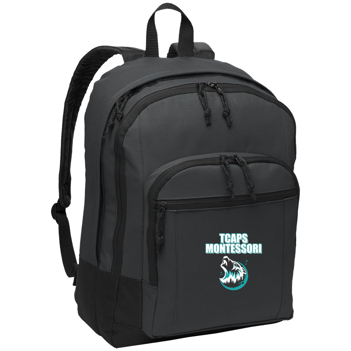 tcaps-montessori-echo-timberwolf-white-port-authority-basic-backpack — Dark Charcoal — Front — source sha256 3a5f133d53522d515b6ad85f76c74d785fe0393b88c7563bc67e3c3ca941a8ed — Color position 2