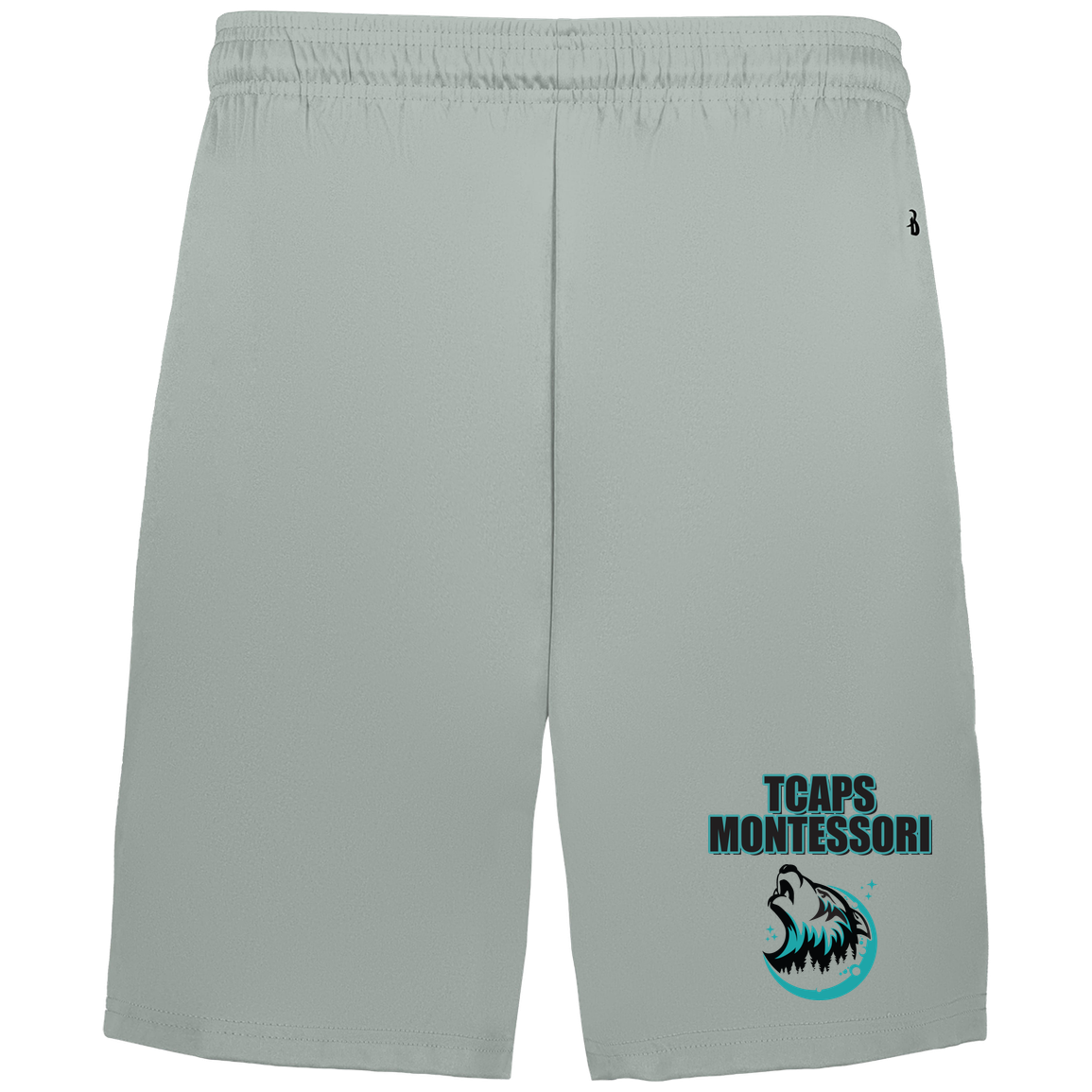 tcaps-montessori-echo-timberwolf-badger-adult-b-core-7-inch-short-with-pockets — Silver — Front — source sha256 4725a74f976922c8d5898ba7275c59046d2142dae5309cc78239e8bacf6bbf3c — Color position 3
