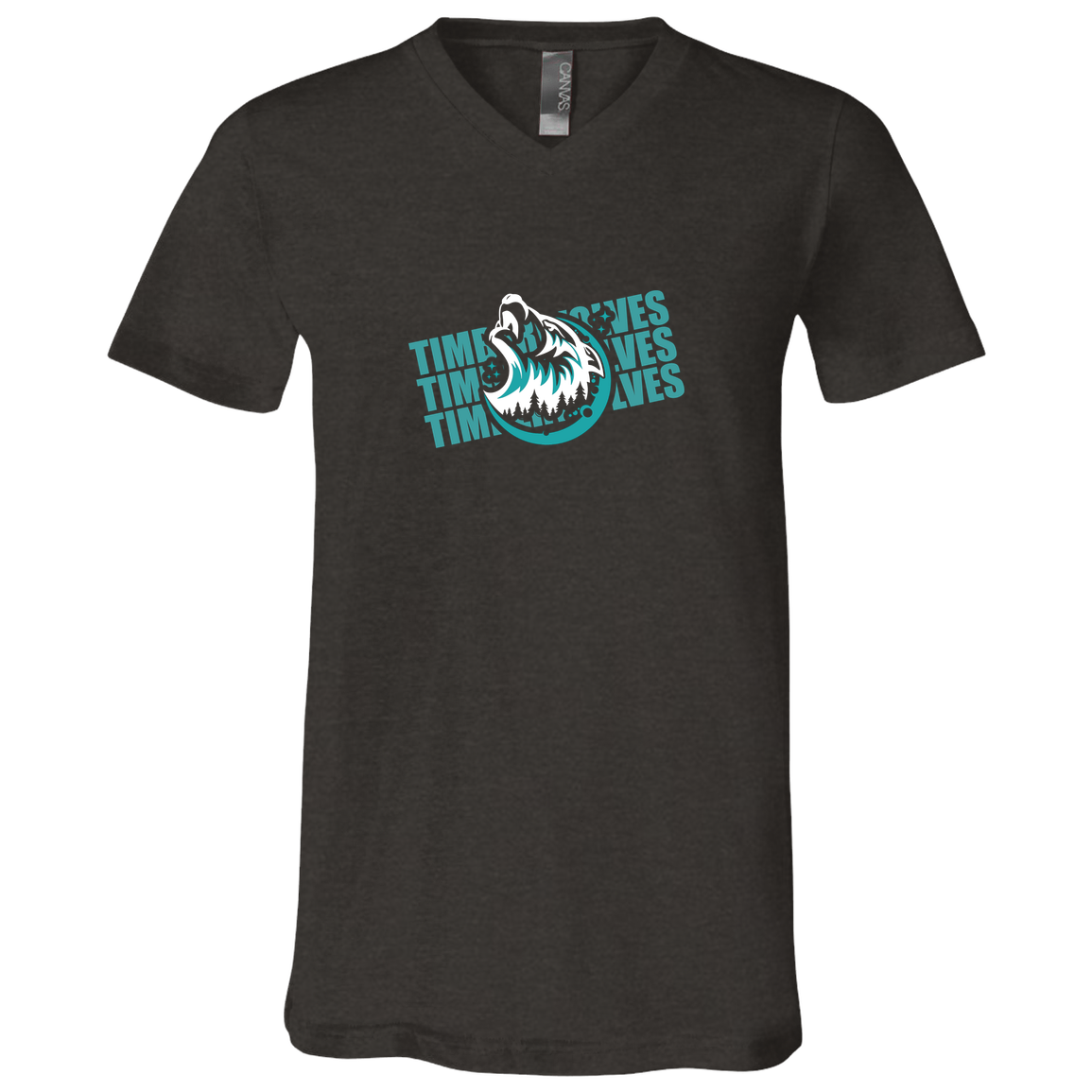 tcaps-montessori-logo-over-name-stack-white-bella-canvas-unisex-jersey-ss-v-neck-t-shirt — Dark Grey Heather — Front — source sha256 c0a296dbc5eed1f24abb26e85bbd5bf5a66441d0aeff5689c45f68e0d22a2957 — Color position 2
