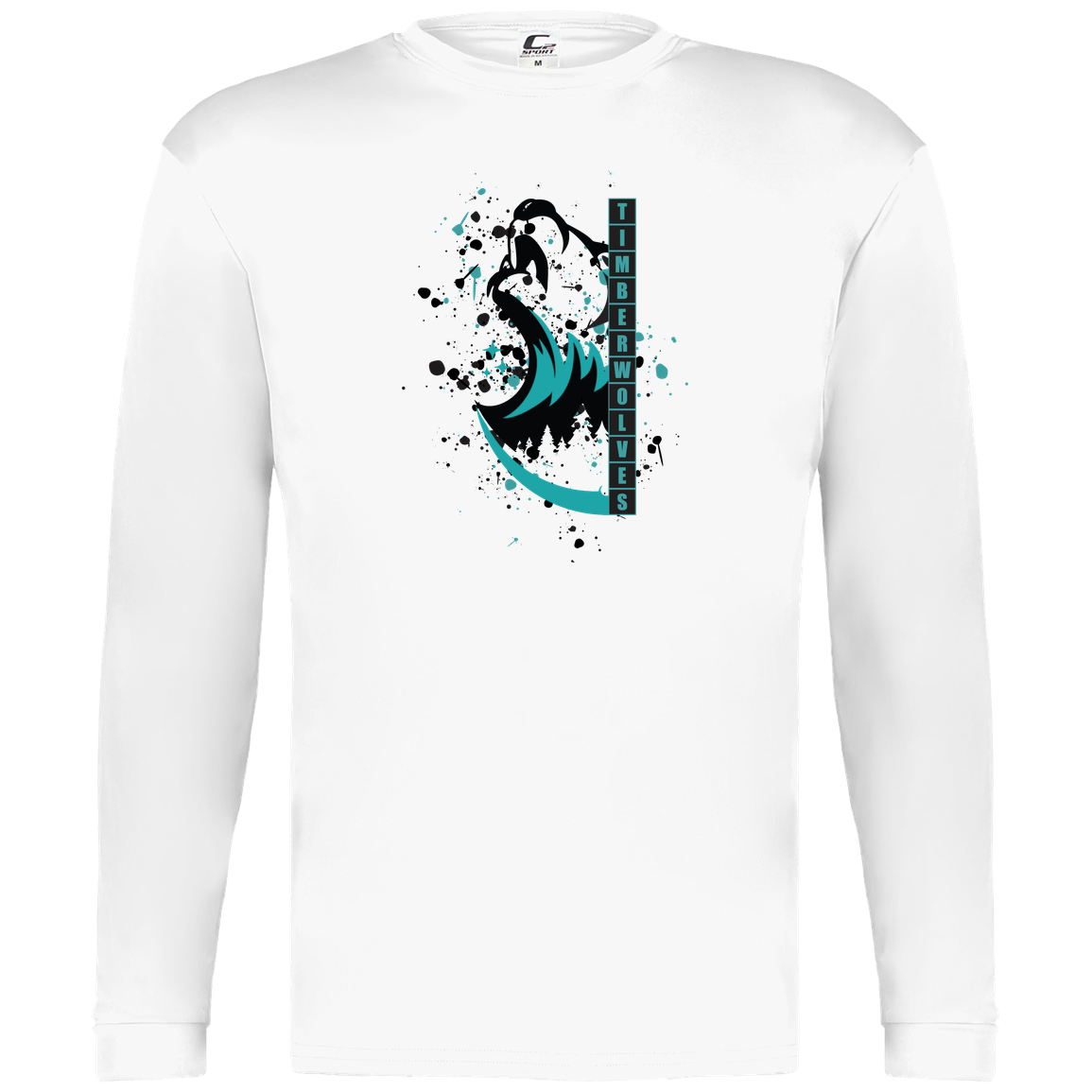tcaps-montessori-split-mascot-c2-mens-performance-long-sleeve-tee — White — Front — source sha256 1ae75cbe1c7766fa8ae97b0167691aae81358fac922e8e5c0c4694087494aabd — Color position 4
