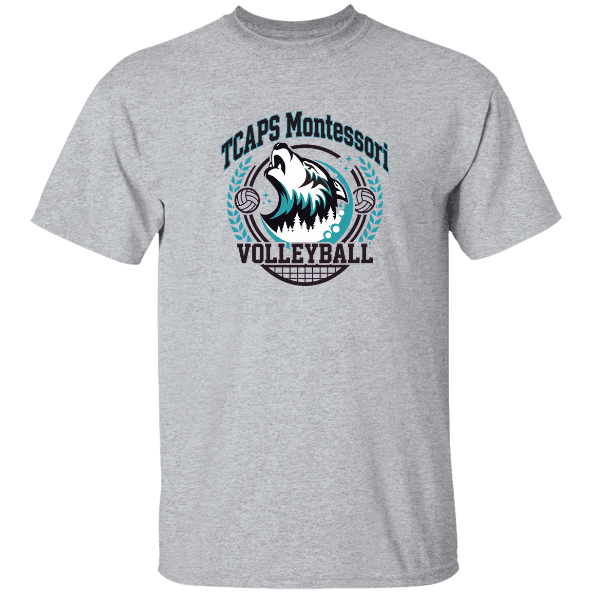 tcaps-montessori-varsity-arch-gildan-5-3-oz-t-shirt — Sport Grey — Front — source sha256 613f9b272935420de98f174675c9a5c2cc94d42158dc94f7aea592da87804ac7 — Color position 6