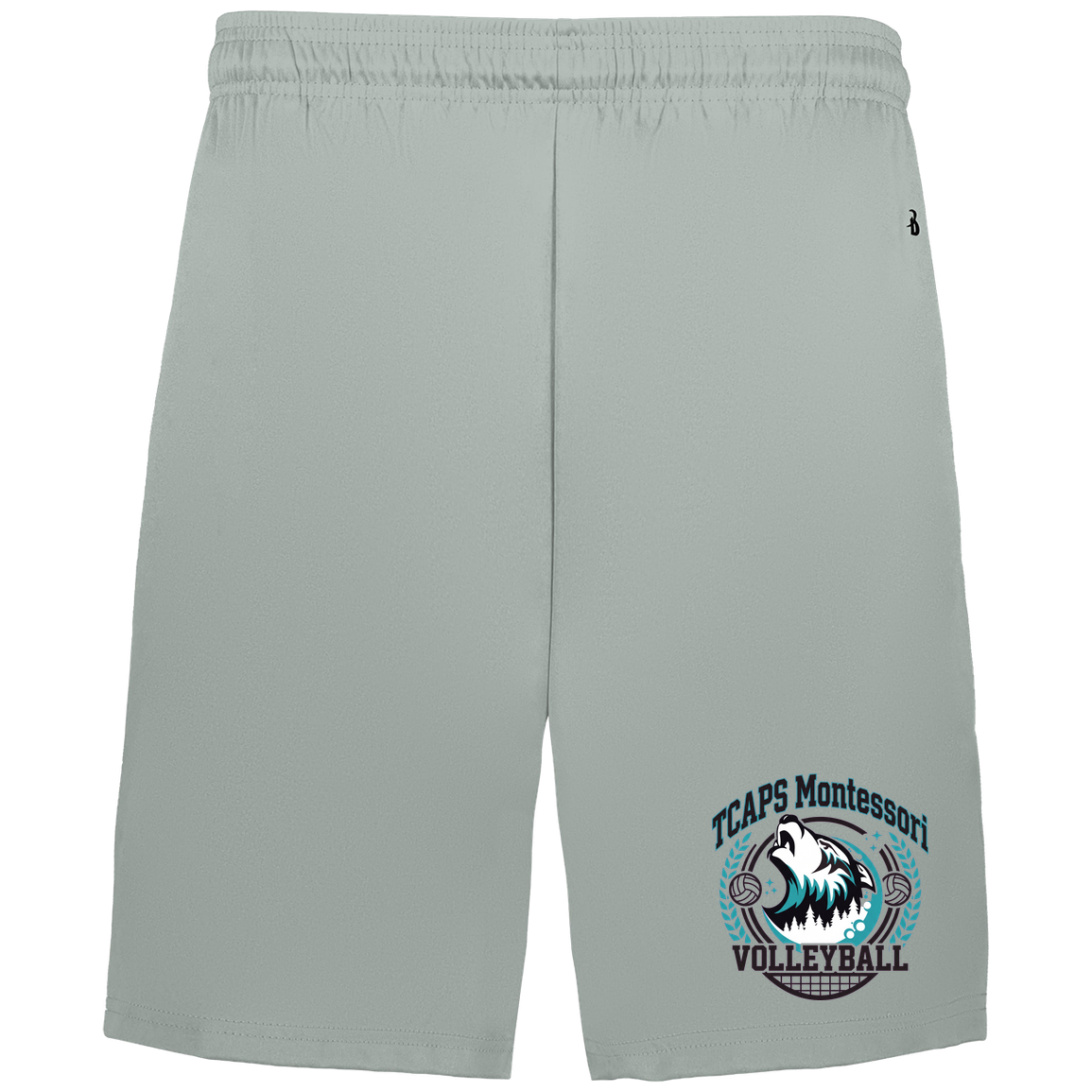 tcaps-montessori-varsity-arch-badger-adult-b-core-7-inch-short-with-pockets — Silver — Front — source sha256 d48117a30ac5f40a9dc8883fdb88febeecdd27c97ca3631677b3061a97c213a0 — Color position 3