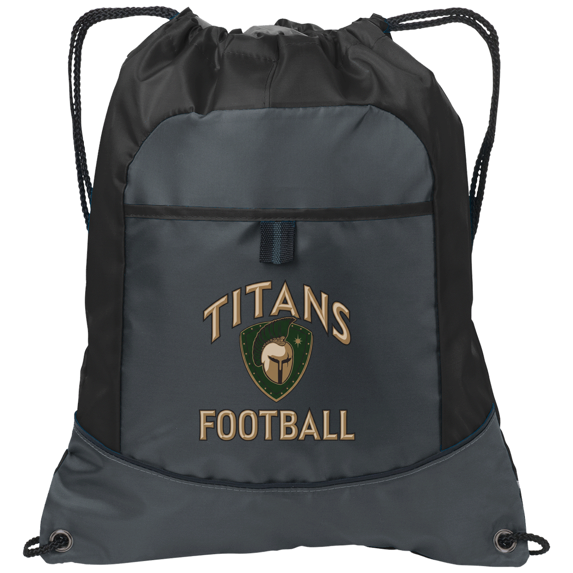 titans-tc-titans-football-basic-port-authority-pocket-cinch-pack — Deep Smoke/Black — Front — source sha256 b9b8d03361523b39df74d61a3400555ccb6d114cee091fd332495dbed1d8e1c7 — Color position 1
