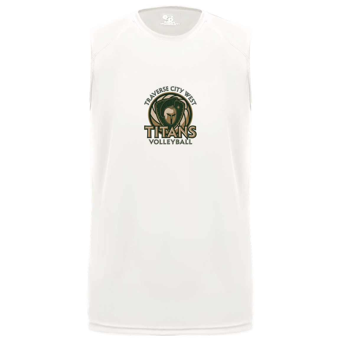 titans-volleyball-bold-mascot-badger-b-core-sleeveless-performance-tee — White — Front — source sha256 074e47794a996d0e353d727efc84fb52f9b47767cc3a0b7d42ddd192cd15eb2c — Color position 4