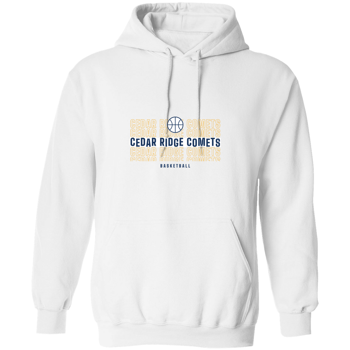 cedar-ridge-comets-echo-highlight-gildan-pullover-hoodie — White — Front — source sha256 c42016c7ba3495d0f8fa061d38fa955dba4188bde6778e21aab21a611c85a7fd — Color position 1