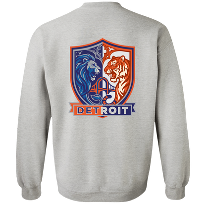 Lions Tigers Crest Crewneck Pullover Sweatshirt — Ash — Back