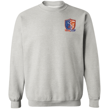 Lions Tigers Crest Crewneck Pullover Sweatshirt — Ash — Front