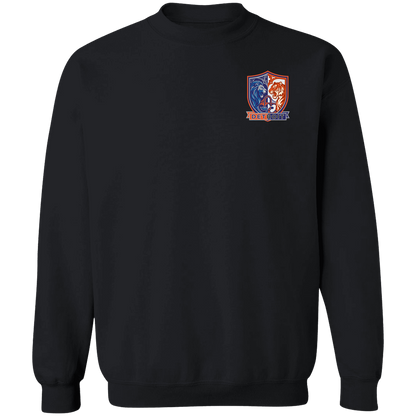 Lions Tigers Crest Crewneck Pullover Sweatshirt — Black — Front