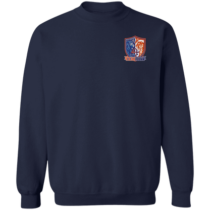 Lions Tigers Crest Crewneck Pullover Sweatshirt — Navy — Front