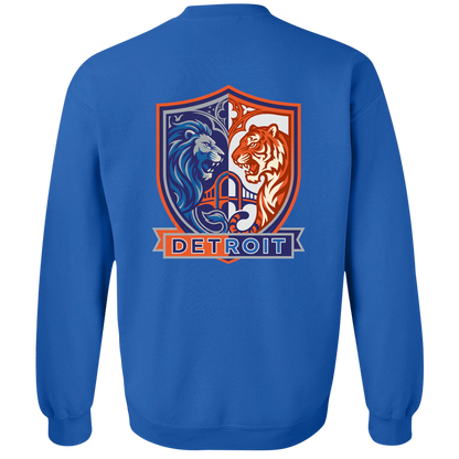 Lions Tigers Crest Crewneck Pullover Sweatshirt — Royal — Back