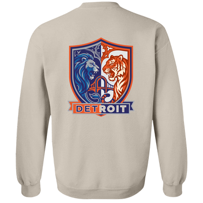 Lions Tigers Crest Crewneck Pullover Sweatshirt — Sand — Back