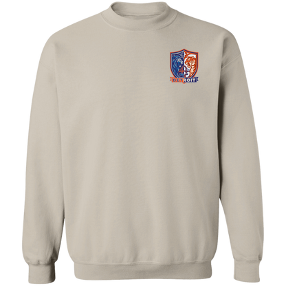 Lions Tigers Crest Crewneck Pullover Sweatshirt — Sand — Front