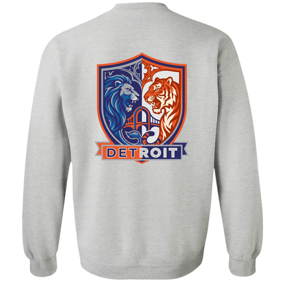 Lions Tigers Crest Crewneck Pullover Sweatshirt — Sport Grey — Back